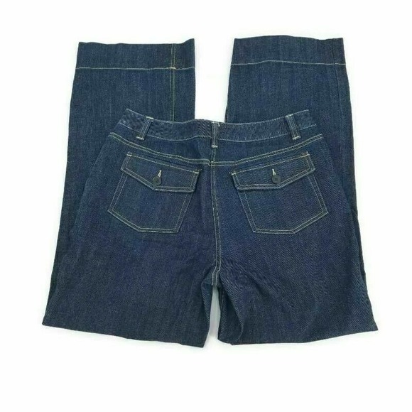 Talbots Womens Straight Jeans Blue Stretch Dark Wash Pocket High Rise Denim 12 - Picture 4 of 8